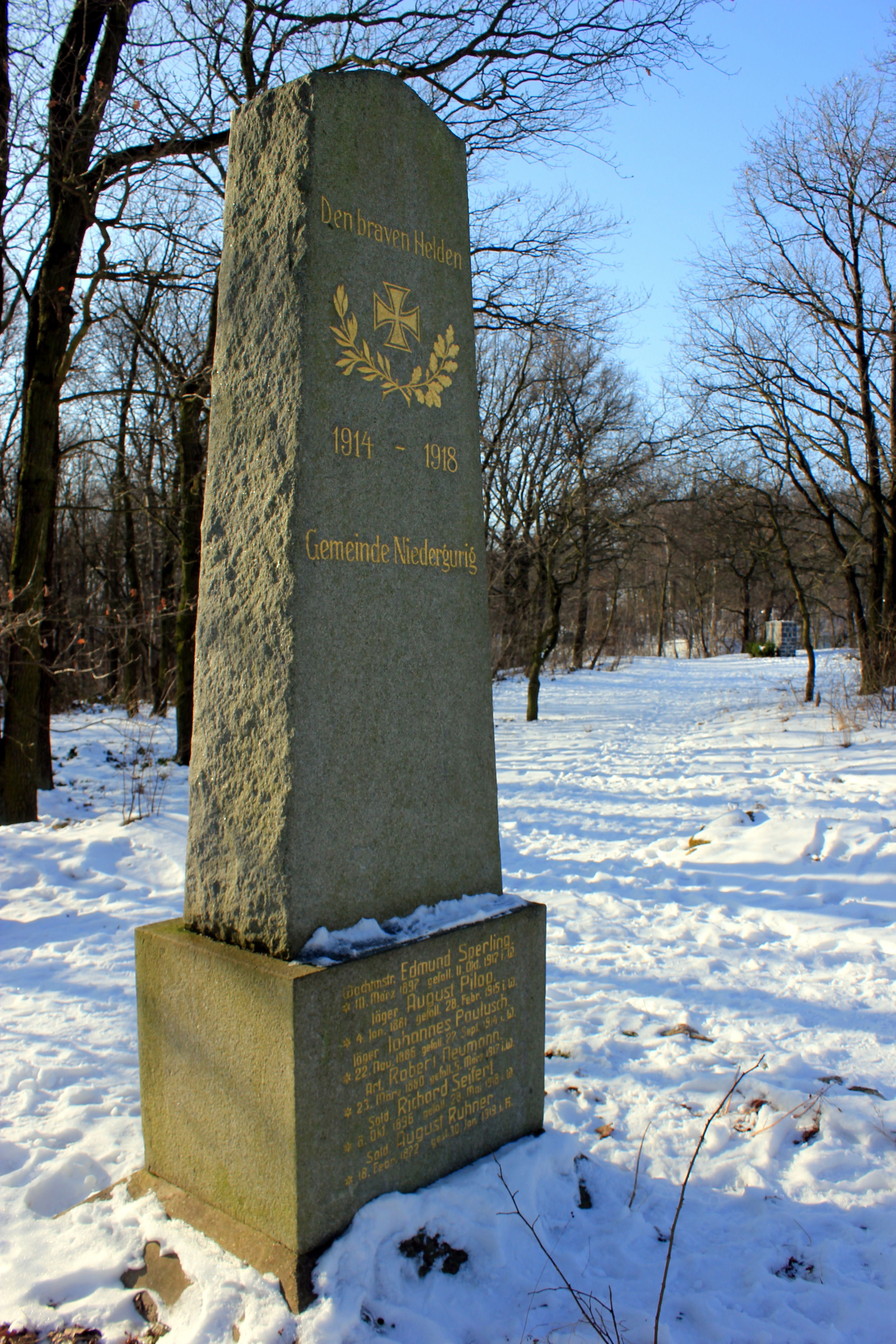Denkmal für die Gefallenen des Ersten Weltkrieges Am Staudamm