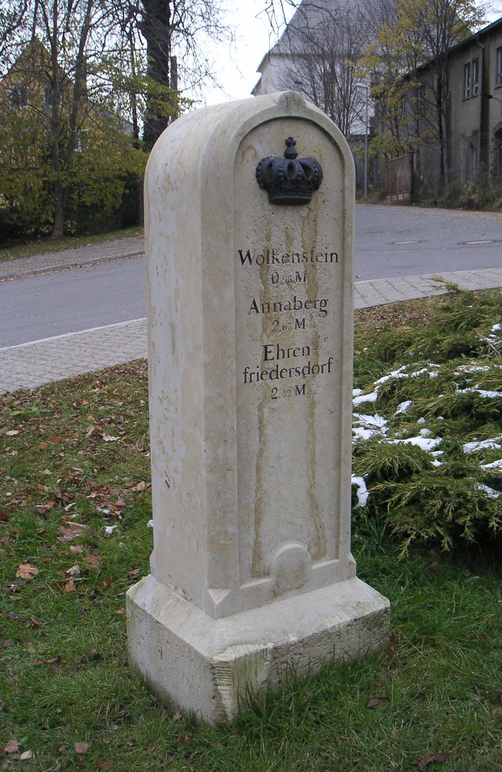 Königlich-Sächsischer Meilenstein Poststraße Marienberg